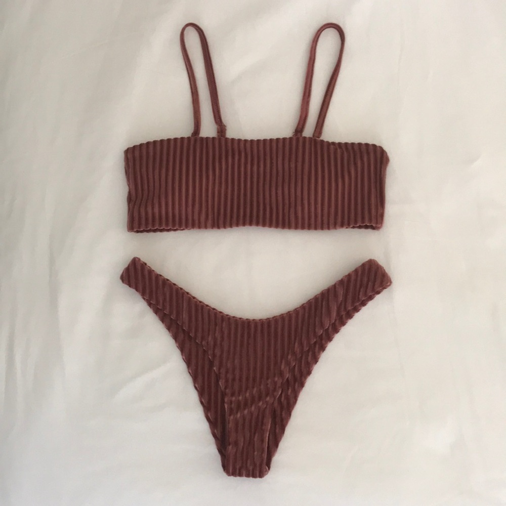 Ribbed Velvet Bikini Set